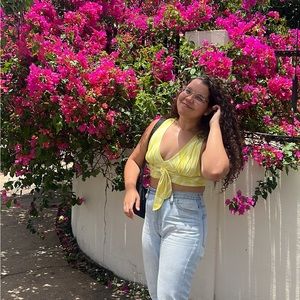 UO Phoenix Plunging Tie-back Tank Top / S